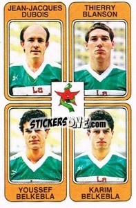 Sticker Jean-Jacques Dubois / Thierry Blanson / Youssef Belkebla / Karim Belkebla - Football France 1985-1986 n. 382 - Panini