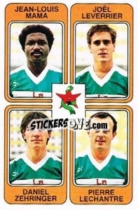 Sticker Jean-Louis Mama / Joel Leverrier / Daniel Zehringer / Pierre Lechantre - Football France 1985-1986 n. 383 - Panini