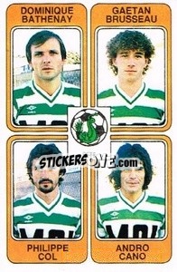Sticker Dominique Bathenay / Gaetan Brusseau / Philippe Col / Andro Cano - Football France 1985-1986 n. 388 - Panini