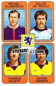 Sticker Michel Plumereau / Gilles De Rocco / Yannick Bajeot / Anton Ondrus - Football France 1985-1986 n. 390 - Panini