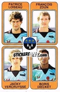 Cromo Patrice Loiseau / Francois Zdun / Jacky Vercruysse / Boris Diecket - Football France 1985-1986 n. 394 - Panini