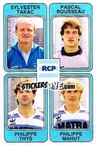 Figurina Sylvester Takac / Pascal Rousseau / Philippe Thys / Philippe Mahut - Football France 1985-1986 n. 444 - Panini