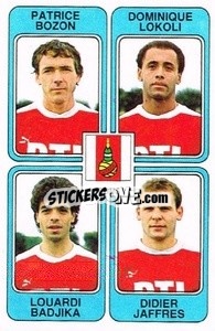 Sticker Patrice Bozon / Dominique Lokoli / Louardi Badjika / Didier Jaffres - Football France 1985-1986 n. 448 - Panini