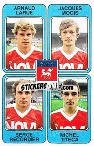 Cromo Arnaud Larue / Jacques Mogis / Serge Recordier / Michel Titeca - Football France 1985-1986 n. 451 - Panini
