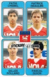 Sticker Fathi Chebel / Patrice Heaulme / Gilles Rolland / Pascal Guion - Football France 1985-1986 n. 452 - Panini