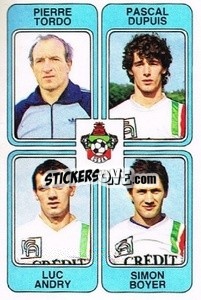 Sticker Pierre Tordo / Pascal Dupuis / Luc Andry / Simon Boyer - Football France 1985-1986 n. 453 - Panini