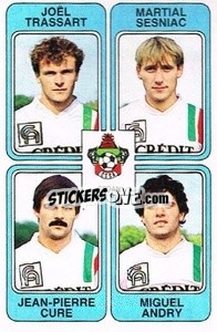 Sticker Joel Trassart / Martial Sesnaic / Jean-Pierre Cure / Miguel Andry - Football France 1985-1986 n. 454 - Panini