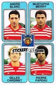 Cromo Andre Blanc / Mustapha Merry / Gilles Cardinet / Pierre Papeau - Football France 1985-1986 n. 458 - Panini
