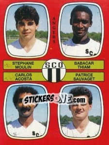 Sticker Stephane Moulin / Babacar Thiam / Carlos Acosta / Patrice Sauvaget - Football France 1986-1987 n. 338 - Panini