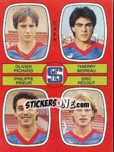 Sticker Olivier Pichard / Thierry Moreau / Philippe Prieur / Eric Pecout - Football France 1986-1987 n. 344 - Panini