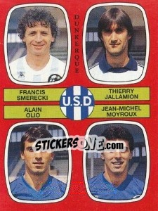 Figurina Francis Smerecki / Thierry Jallamion / Alain Olio / Jean-Michel Moyroux - Football France 1986-1987 n. 345 - Panini