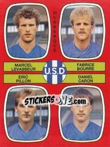 Sticker Marcel Levasseur / Fabrice Bourre / Eric Pillon / Daniel Caron - Football France 1986-1987 n. 346 - Panini