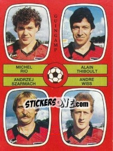 Sticker Michel Rio / Alain Thiboult / Andrzej Szarmach / Andre Wiss - Football France 1986-1987 n. 350 - Panini