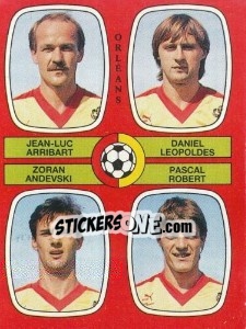 Sticker Jean-Luc Arribart / Daniel Leopoldes / Zoran Andevski / Pascal Robert - Football France 1986-1987 n. 361 - Panini