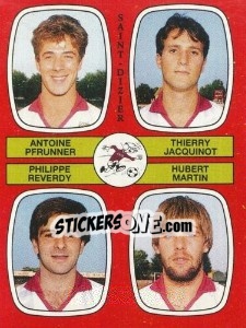 Sticker Antoine Pfrunner / Thierry Jacquinot / Philippe Reverdy / Hubert Martin - Football France 1986-1987 n. 373 - Panini