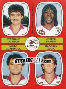 Sticker Stephane Domeon / Joseph Enanga / Marc Guardiola / Radoslav Zugic - Football France 1986-1987 n. 374 - Panini