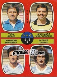 Cromo Yvon Jublot / Jean-Marc Desrousseaux / Dominique Morabito / Patrice Loiseau - Football France 1986-1987 n. 378 - Panini