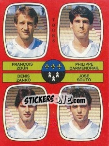 Sticker Francois Zdun / Philippe Darmendrail / Denis Zanko / Jose Souto - Football France 1986-1987 n. 379 - Panini
