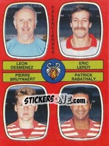 Sticker Leon Desmenez / Eric Leroy / Pierre Bruynaert / Patrick Rabathaly - Football France 1986-1987 n. 381 - Panini