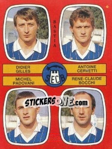 Figurina Didier Gilles / Antoine Cervetti / Michel Padovani / Rene-Claude Bocchi - Football France 1986-1987 n. 400 - Panini