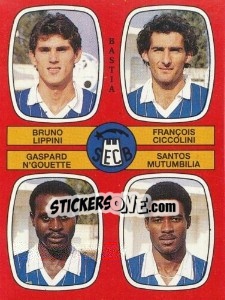 Figurina Bruno Lippini / Francois Ciccolini / Gaspard N'Gouette / Santos Mutumbilia - Football France 1986-1987 n. 401 - Panini