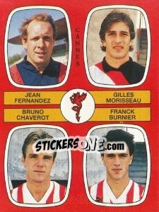 Sticker Jean Fernandez / Gilles Morisseau / Bruno Chaverot / Franck Burnier - Football France 1986-1987 n. 408 - Panini