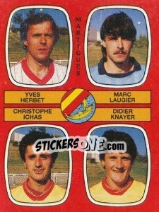 Figurina Yves Herbet / Marc Laugier / Christophe Ichas / Didier Knayer - Football France 1986-1987 n. 429 - Panini