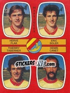 Sticker Herve Flak / Eric Soler / Thierry Teberner / Henri Canet - Football France 1986-1987 n. 430 - Panini