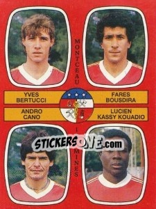 Cromo Yves Bertucci / Fares Bousidra / Andro Cano / Lucien Kassy - Football France 1986-1987 n. 434 - Panini