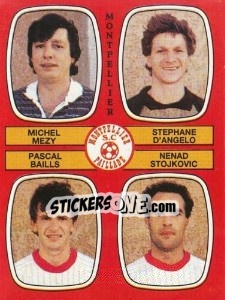 Sticker Michel Mezy / Stephane D'Angelo / Pascal Baills / Nenad Stojkovic - Football France 1986-1987 n. 435 - Panini