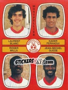 Sticker Laurent Blanc / Kader Ferhaoui / Roger Milla / Jean-Michel Guede - Football France 1986-1987 n. 437 - Panini
