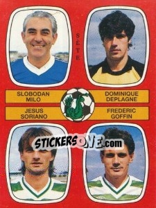 Sticker Slobodan Milo / Dominique Deplagne / Jesus Soriano / Frederic Goffin - Football France 1986-1987 n. 441 - Panini