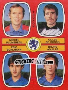 Sticker Michel Plumereau / Gilles De Rocco / Eric Buhlmann / Bruno Aguilar - Football France 1986-1987 n. 444 - Panini