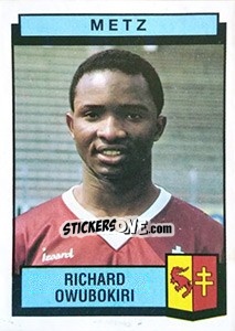Figurina Richard Owubokiri - Football France 1987-1988 - Panini