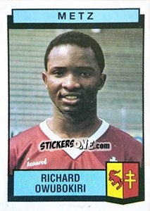 Figurina Richard Owubokiri - Football France 1987-1988 n. 196 - Panini