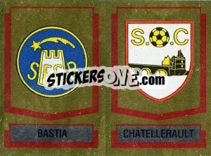 Sticker Ecusson Bastia / Chatellerault - Football France 1987-1988 - Panini