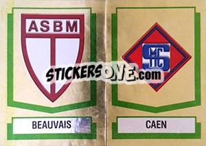 Cromo Ecusson Beauvais / Caen - Football France 1987-1988 - Panini