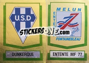 Cromo Ecusson Dunkerque / Ent MF 77 - Football France 1987-1988 - Panini