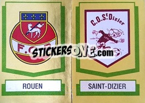 Sticker Ecusson Rouen / Saint Dizier - Football France 1987-1988 - Panini