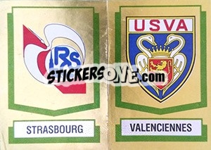 Figurina Ecusson Strasbourg / Valenciennes - Football France 1987-1988 - Panini