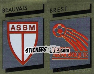 Sticker Ecusson Beauvais / Brest - FOOT 1988-1989 - Panini