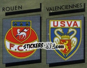 Sticker Ecusson Rouen / Valenciennes - FOOT 1988-1989 - Panini