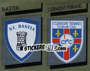Sticker Ecusson Bastia / Clermont-Ferrand - FOOT 1988-1989 - Panini