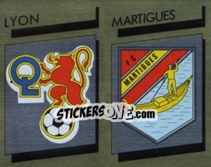 Sticker Ecusson Lyon / Martigues - FOOT 1988-1989 - Panini