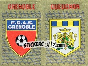 Cromo Ecusson Grenoble - Gueugnon - FOOT 1989-1990 - Panini