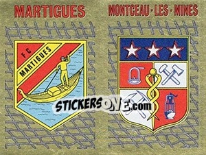 Sticker Ecusson Martigues - Montceau Les Mines - FOOT 1989-1990 - Panini