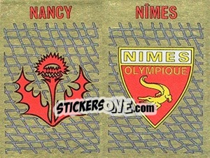 Cromo Ecusson Nancy - Nîmes - FOOT 1989-1990 - Panini