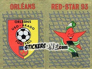 Sticker Ecusson Orléans - Red Star 93 - FOOT 1989-1990 n. 383 - Panini