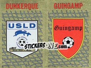 Sticker Ecusson Dunkerque - Guingamp - FOOT 1989-1990 - Panini