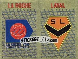 Cromo Ecusson La Roche Sur Yon - Laval - FOOT 1989-1990 - Panini